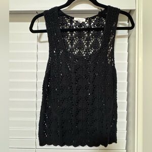 Topshop Black Crochet Tank Top